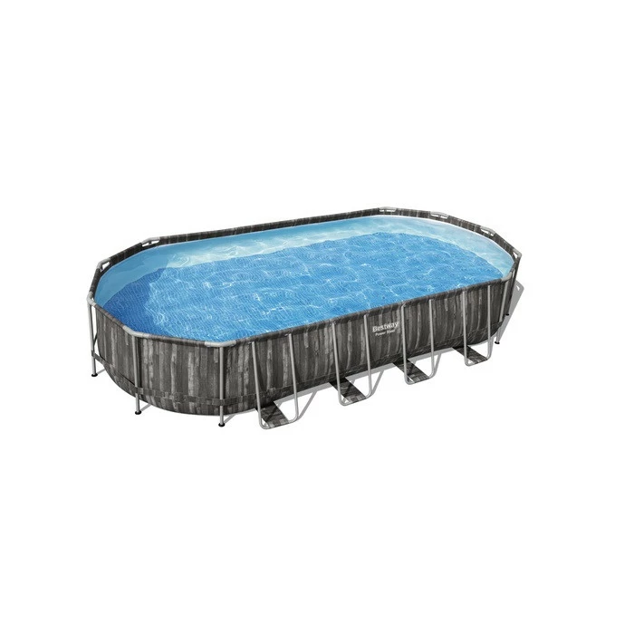 Piscine Ovale Bestway Power Steel™ Bois Rustique 7,32 X 3,66 X 1,22 M