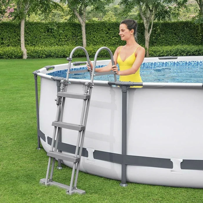 Piscine Tubulaire Ronde Bestway Steel Pro Max 3,05 X 0,76 - Gris Clair – Image 4