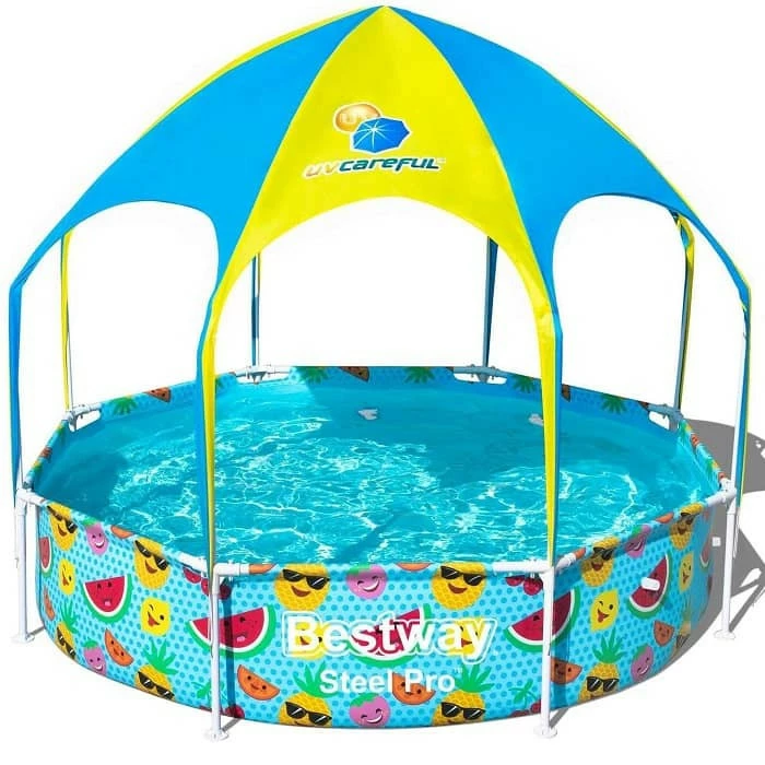 Piscine Tubulaire Bestway Ronde Steel Pro Avec Parasol 2,44 X 0,51 M