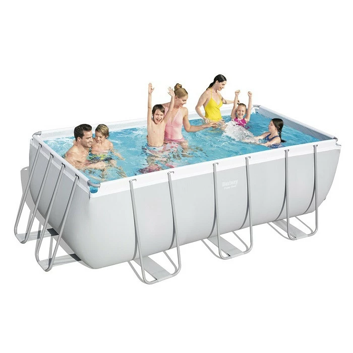 Piscine Tubulaire Rectangulaire Bestway Power Steel 4,12 X 2,01 X 1,22 M Avec Filtre à Sable