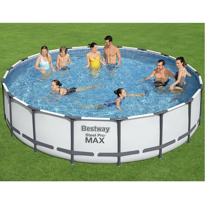 Piscine Tubulaire Ronde Bestway Steel Pro Max 5,49 X 1,22 M - Gris Clair – Image 2