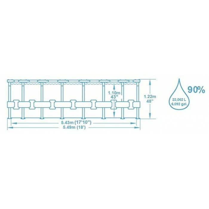 Piscine Tubulaire Ronde Bestway Steel Pro Max 5,49 X 1,22 M - Gris Clair – Image 5