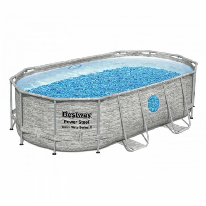 Piscine Tubulaire Ovale Bestway Power Steel Swim Vista 4,27 X 2,50 X 1 M