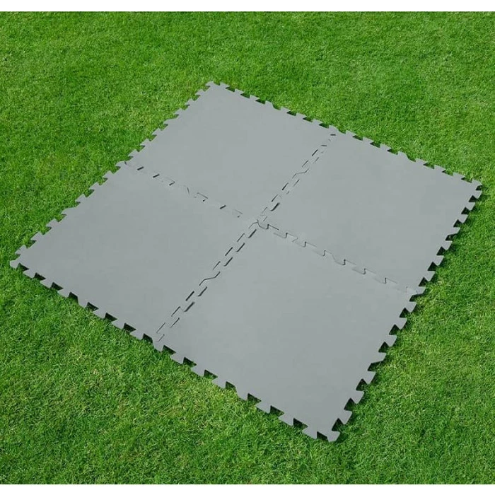Lot De 9 Tapis De Sol 50x50cm Gris à Assembler Pour Piscine Bestway – Image 3