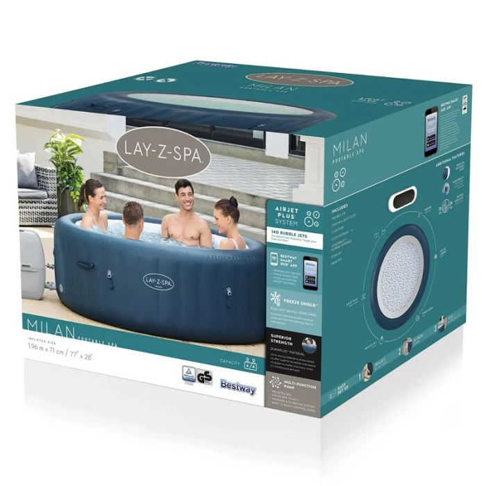 Spa Gonflable Bestway Lay-Z Spa MILAN AirJet Plus 6 Places – Image 7