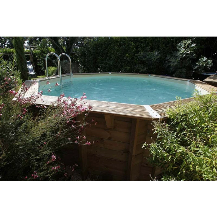 Piscine En Bois Octogonale Ubbink Océa 5,80 X 1,30 M - Liner Beige – Image 4
