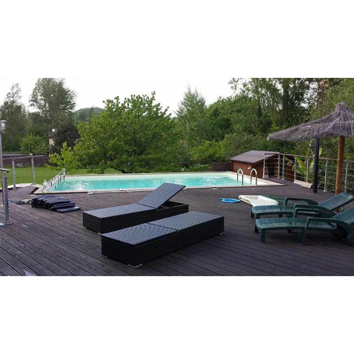Piscine En Bois Rectangulaire Ubbink Sunwater 5,55 X 3,00 X 1,40 M - Liner Bleu – Image 2