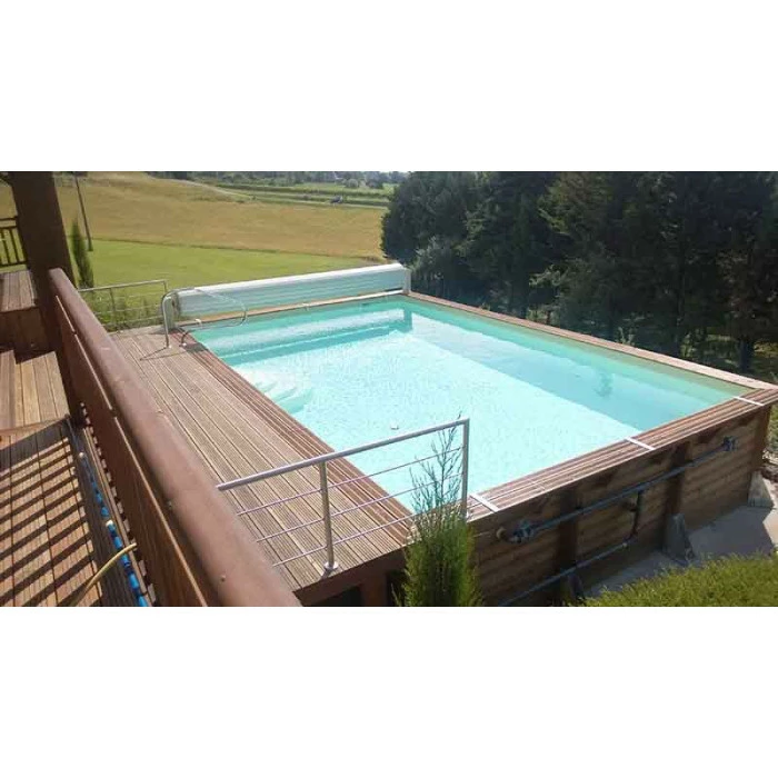 Piscine En Bois Rectangulaire Ubbink Linéa 6,50 X 3,50 X 1,40 M - Liner Beige – Image 2