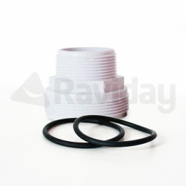 Ubbink Raccord Fileté Blanc + 2 Joints Pour Liaison Vanne/tuyau Poolfilter 400-500-600
