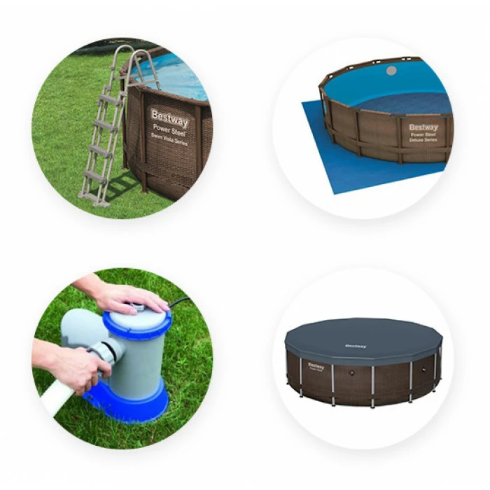 Piscine Tubulaire Ronde Bestway Power Steel Swim Vista 4,88 X 1,22 M – Image 3
