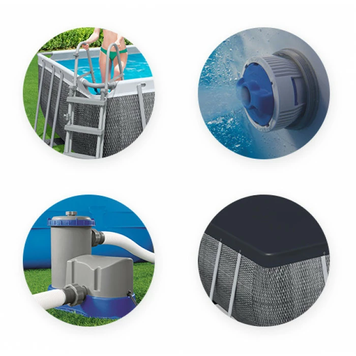 Piscine Tubulaire Bestway Power Steel Rotin Gris 5,49 X 2,74 X 1,22 M – Image 2