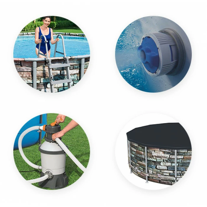 Piscine Tubulaire Bestway Power Steel Swim Vista Ovale 4,88 X 3,05 X 1,07 M – Image 2