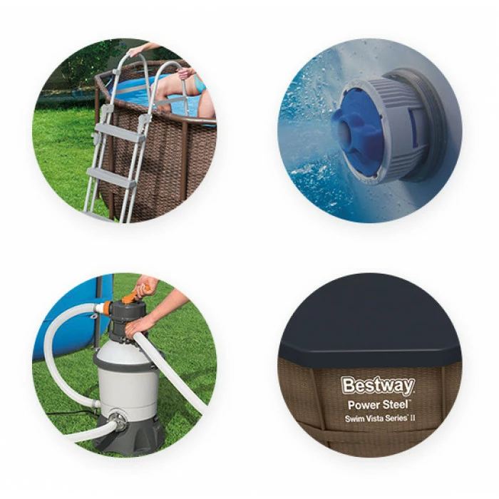 Piscine Tubulaire Bestway Power Steel Swim Vista Ovale 4,88 X 3,05 X 1,07 M – Image 3