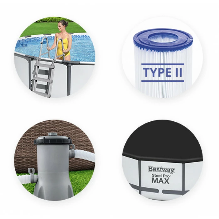 Piscine Tubulaire Bestway Ronde Steel Pro Max 4,57 X 1,22 M – Image 2