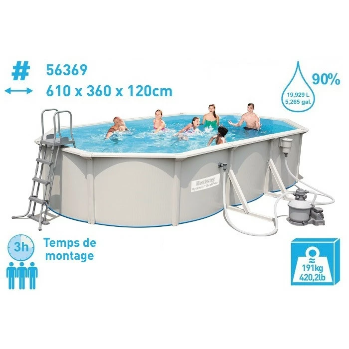 Piscine En Acier Bestway Hydrium - 6,10 X 3,60 X 1,20 M – Image 7