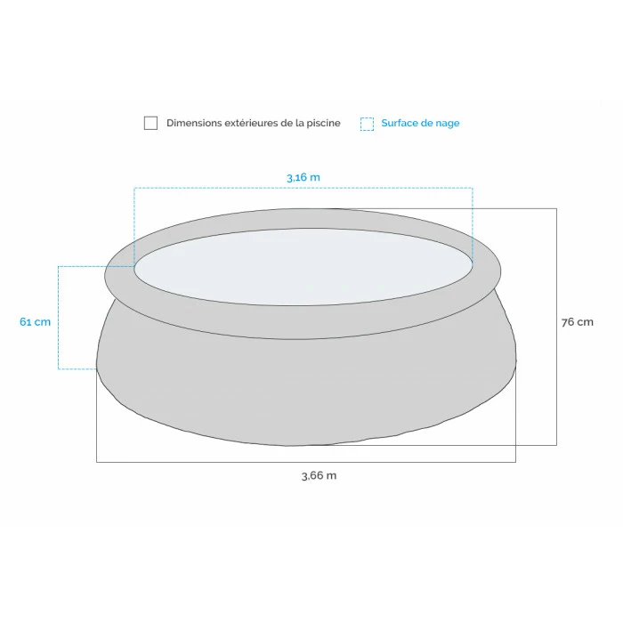 Piscine Autoportée Bestway Fast Set 3,66 X 0,76 M + Épurateur à Cartouche – Image 3