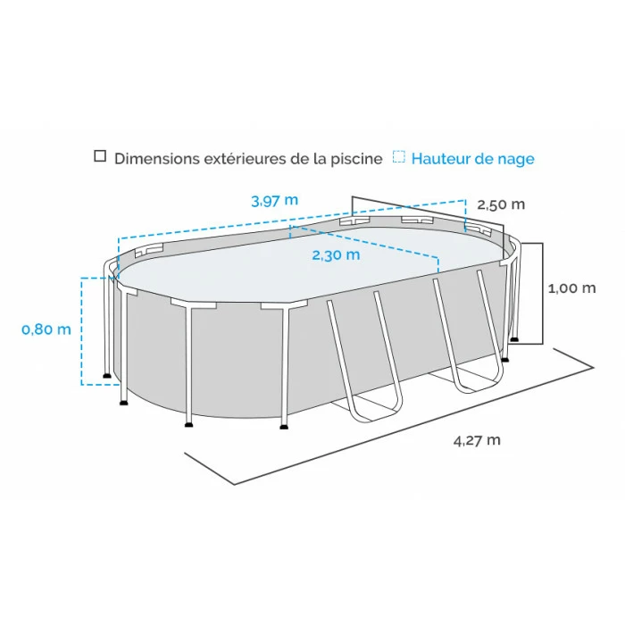 Piscine Tubulaire Ovale Bestway Power Steel Swim Vista 4,27 X 2,50 X 1 M – Image 2