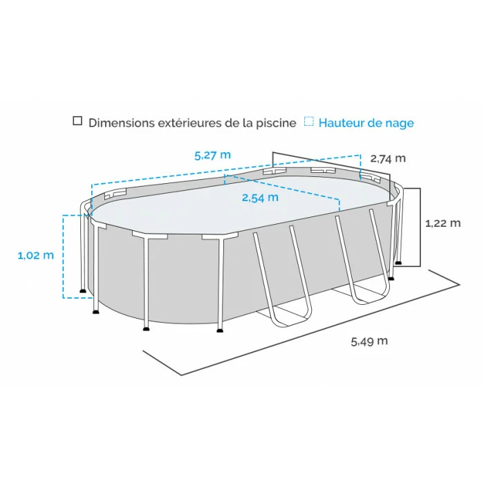 Piscine Tubulaire Ovale Bestway Power Steel Swim Vista 5,49 X 2,74 X 1,22 – Image 2