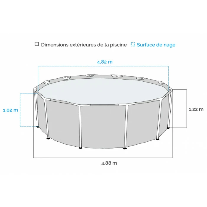 Piscine Tubulaire Ronde Bestway Power Steel Swim Vista 4,88 X 1,22 M – Image 5