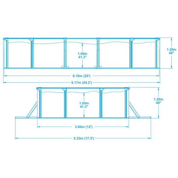 Piscine En Acier Bestway Hydrium - 6,10 X 3,60 X 1,20 M – Image 2