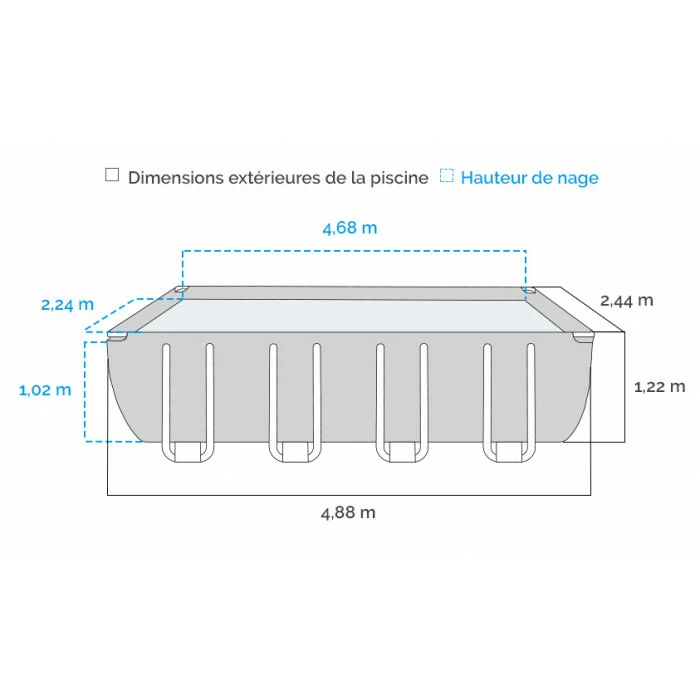 Piscine Tubulaire Bestway Power Steel Rotin Gris 4,88 X 2,44 X 1,22 M – Image 7