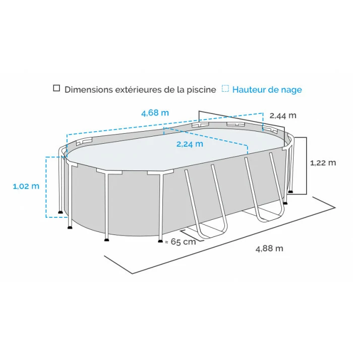 Piscine Tubulaire Bestway Power Steel Rotin Gris 4,88 X 2,44 X 1,22 M – Image 6