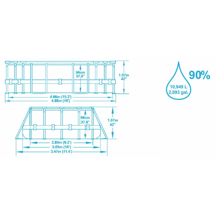 Piscine Tubulaire Bestway Power Steel Frame 4,88 X 3,05 X 1,07 M – Image 2