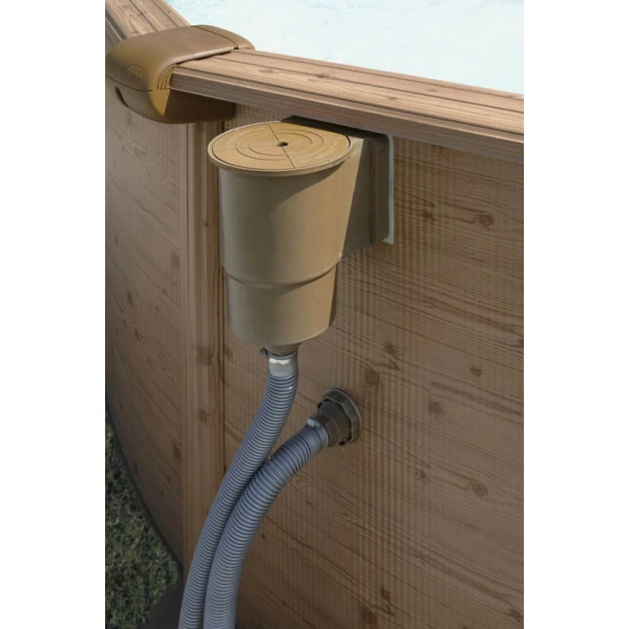 GRE Piscine Ronde Acier Gré Mauritius Imitation Bois - 4,60 X 1,30 M – Image 4