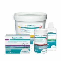 Kit D'entretien Bayrol Piscine Classique - Chlore, Anti-algues, Floculant Et Ph Moins