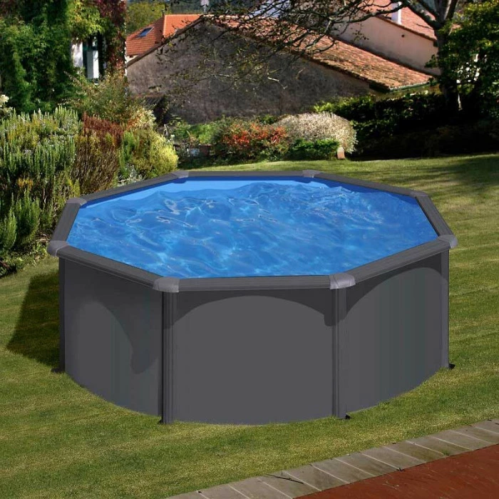 GRE Piscine Ronde Acier Gré Gris Anthracite - Ø 3,00 X 1,20 M – Image 2