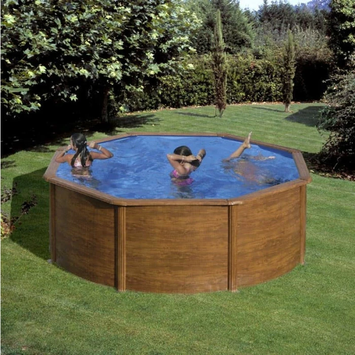 GRE Piscine Ronde Acier Gré Sicilia Imitation Bois - Ø 3 X 1,20 M – Image 3