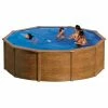 GRE Piscine Ronde Acier Gré Sicilia Imitation Bois - Ø 4,60 X 1,20 M