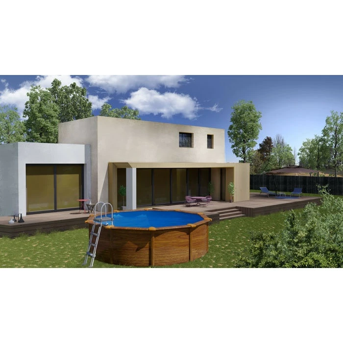 GRE Piscine Ronde Acier Gré Sicilia Imitation Bois - Ø 4,60 X 1,20 M – Image 2