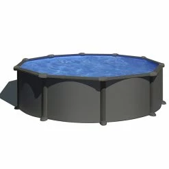 GRE Piscine Ronde Acier Gré Gris Anthracite 4,60 X 1,30 M
