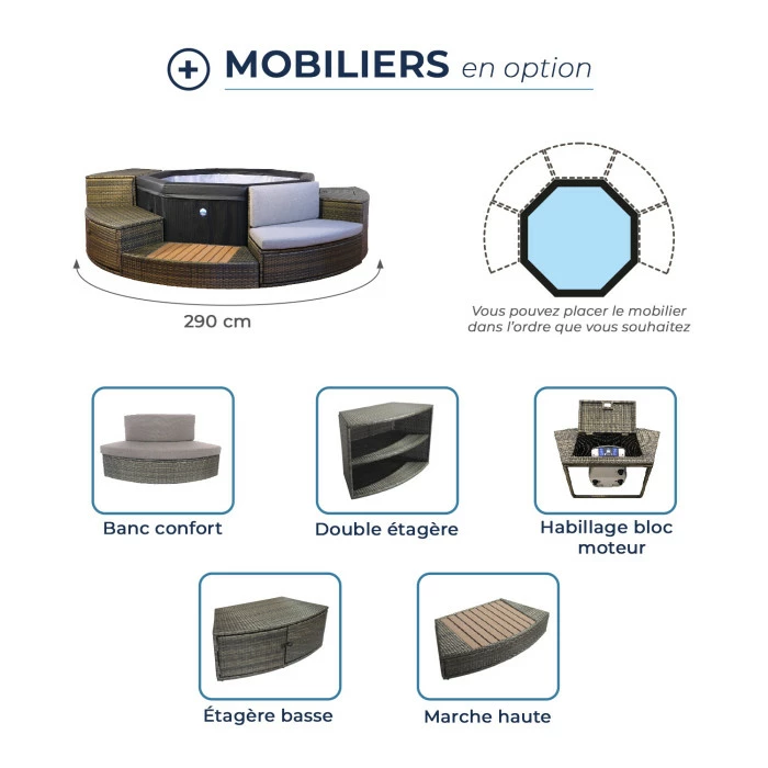 Pack Spa Portable Netspa Octopus 4 à 6 Personnes + Mobilier – Image 4