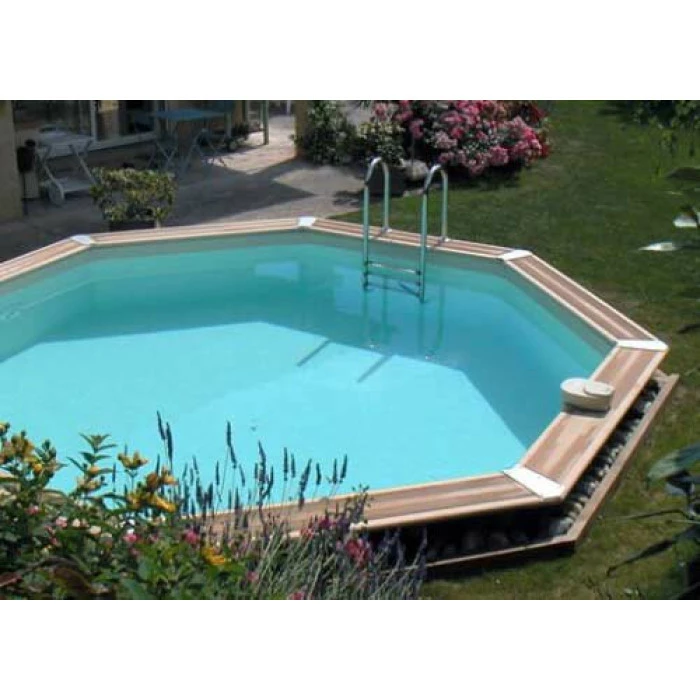Piscine En Bois Octogonale Ubbink Océa 5,80 X 1,30 M - Liner Beige – Image 2
