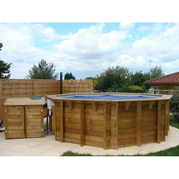 Piscine En Bois Octogonale Ubbink Océa 4,30 X 1,20 M - Liner Bleu – Image 5
