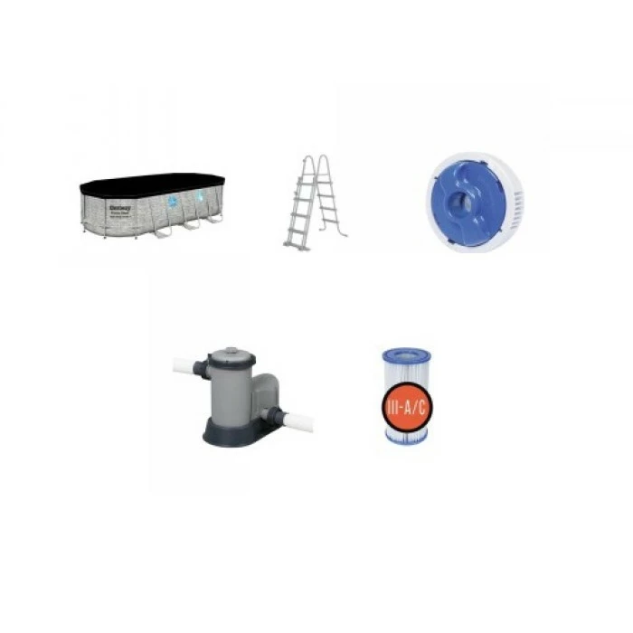 Piscine Tubulaire Ovale Bestway Power Steel Swim Vista 5,49 X 2,74 X 1,22 – Image 11