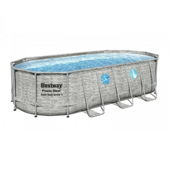 Piscine Tubulaire Ovale Bestway Power Steel Swim Vista 5,49 X 2,74 X 1,22