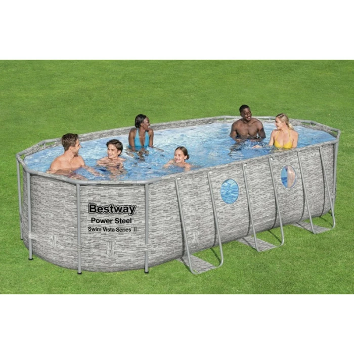 Piscine Tubulaire Ovale Bestway Power Steel Swim Vista 5,49 X 2,74 X 1,22 – Image 6
