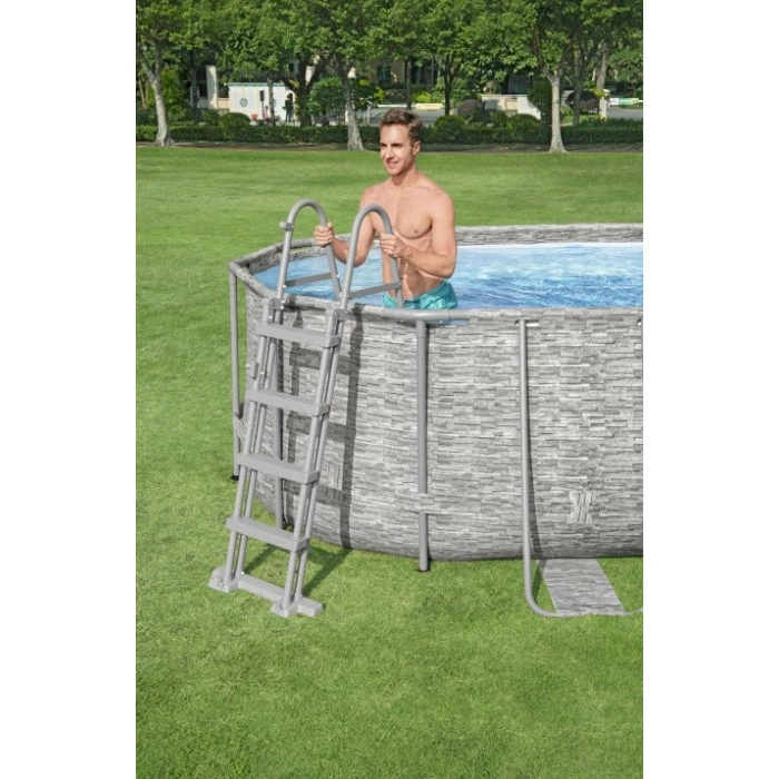 Piscine Tubulaire Ovale Bestway Power Steel Swim Vista 5,49 X 2,74 X 1,22 – Image 9