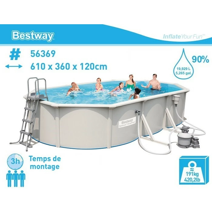 Piscine En Acier Bestway Hydrium - 6,10 X 3,60 X 1,20 M – Image 6