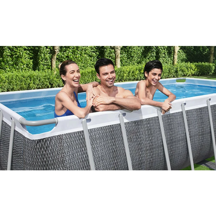 Piscine Tubulaire Bestway Power Steel Rotin Gris 4,88 X 2,44 X 1,22 M – Image 3