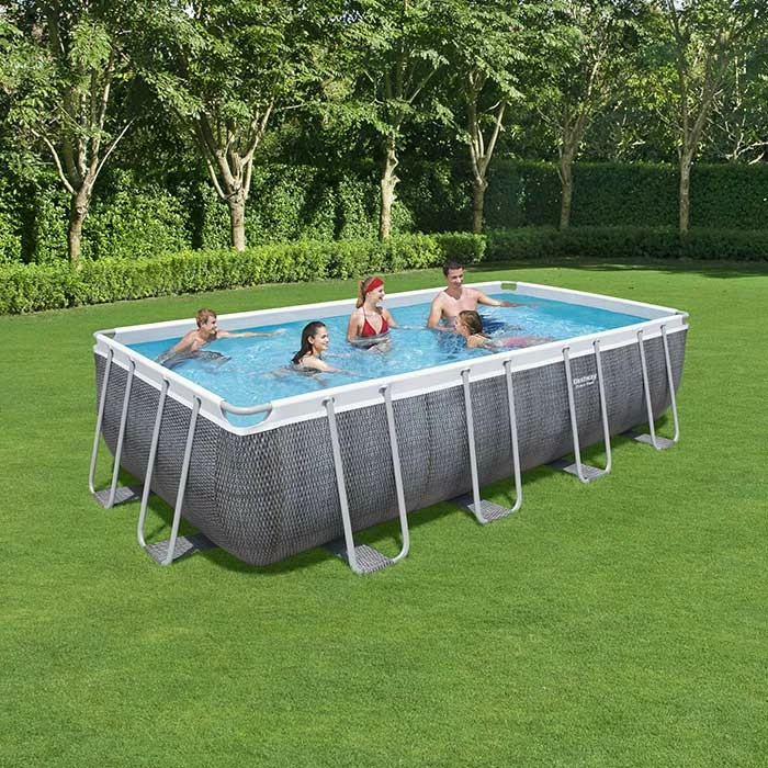 Piscine Tubulaire Bestway Power Steel Rotin Gris 5,49 X 2,74 X 1,22 M – Image 4
