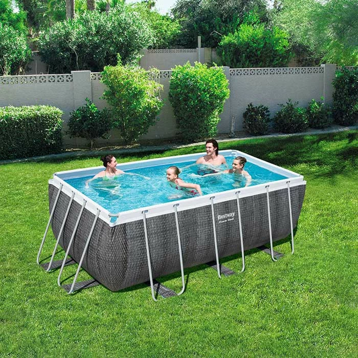 Piscine Tubulaire Rectangulaire Bestway Power Steel 4,12 X 2,01 X 1,22 Aspect Résine – Image 6