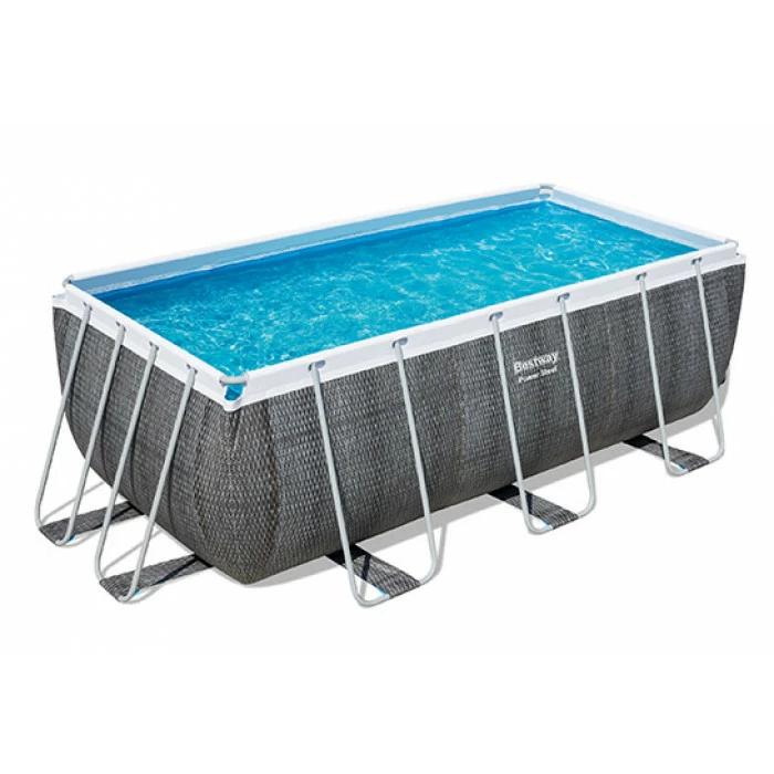 Piscine Tubulaire Rectangulaire Bestway Power Steel 4,12 X 2,01 X 1,22 Aspect Résine – Image 4