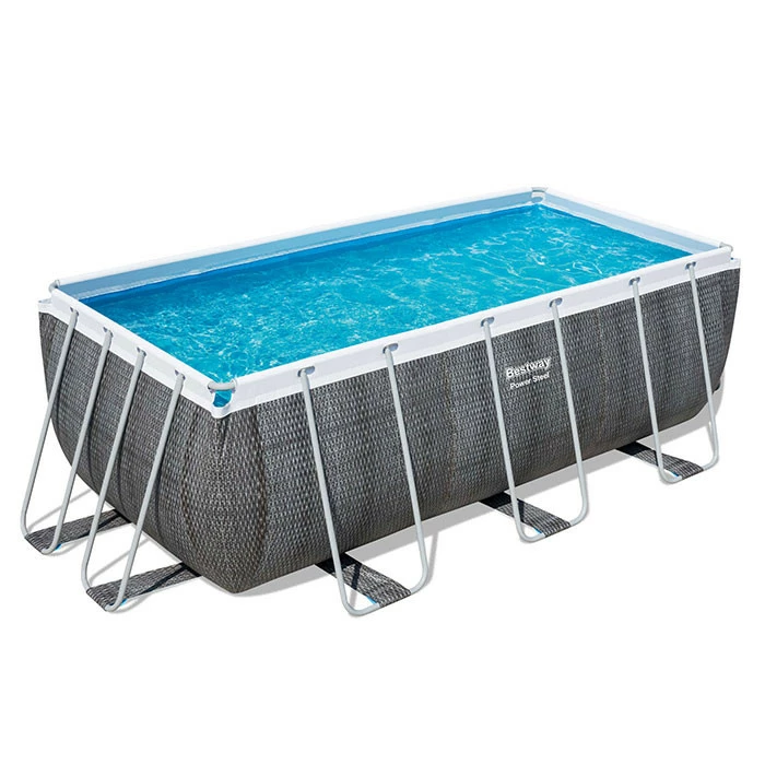 Piscine Tubulaire Rectangulaire Bestway Power Steel 4,12 X 2,01 X 1,22 Aspect Résine