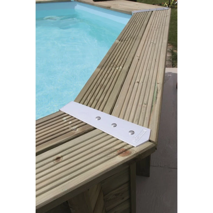 Piscine En Bois Octogonale Ubbink Azura 4,90 X 3,55 X 1,30 M - Liner Beige – Image 6