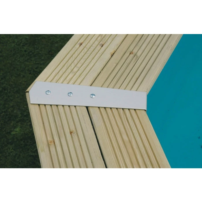 Piscine En Bois Octogonale Ubbink Azura 6,10 X 4 X 1,20 M - Liner Beige – Image 4