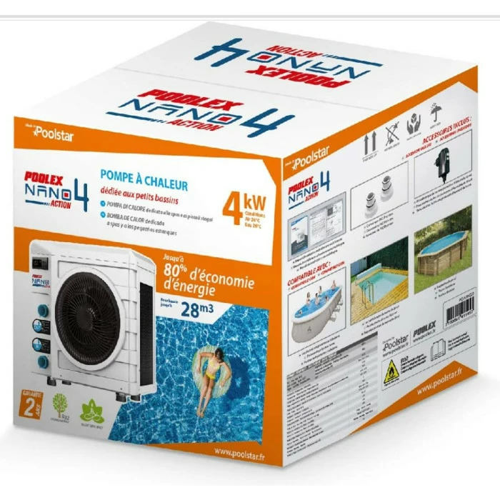 Pompe à Chaleur Poolex Nano Action 4 KW Pour Piscine < 25 M³ – Image 2